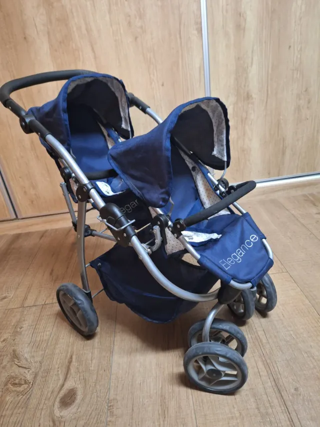 Carro gemelar para muñecas Elegance