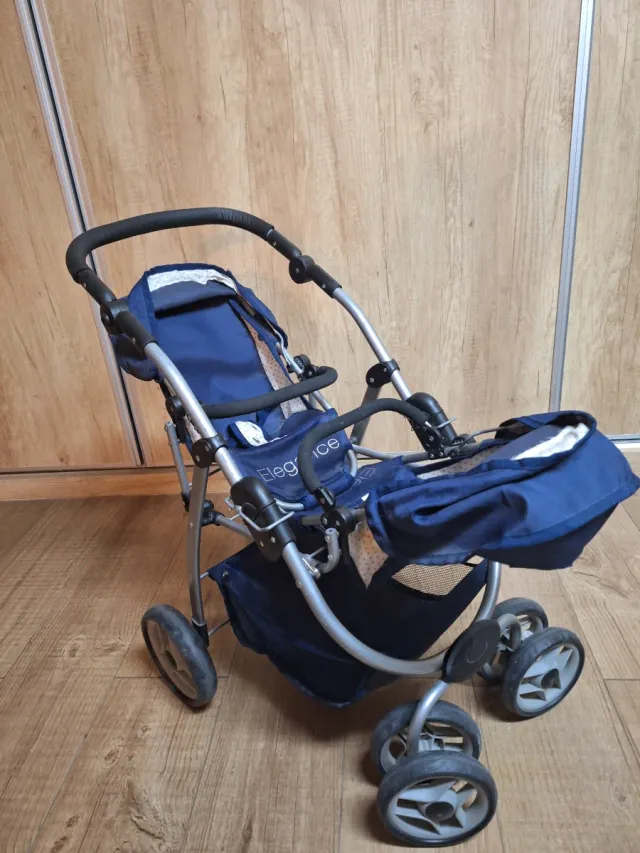 Carro gemelar para muñecas Elegance