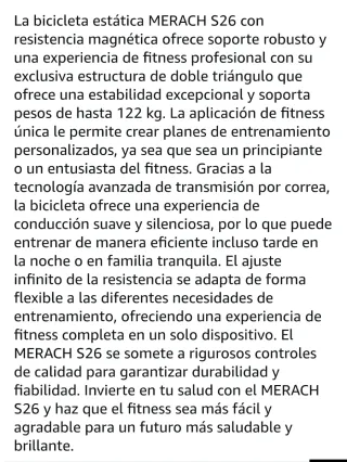 Bicicleta Estática MERACH Magnética modelo S26B2