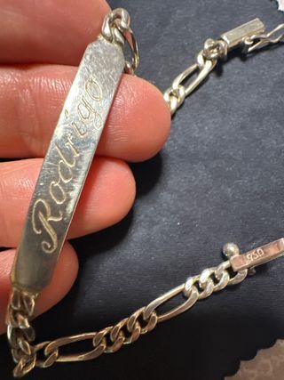 Esclava Plata 925 Grabada Rodrigo