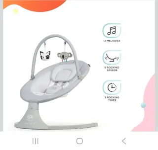 Silla Mecedora Eléctrica Kinderkraft Luli Gris