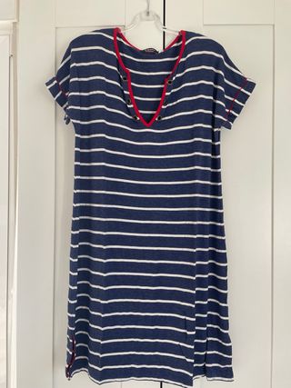 Vestido playero rayas azul y blanco