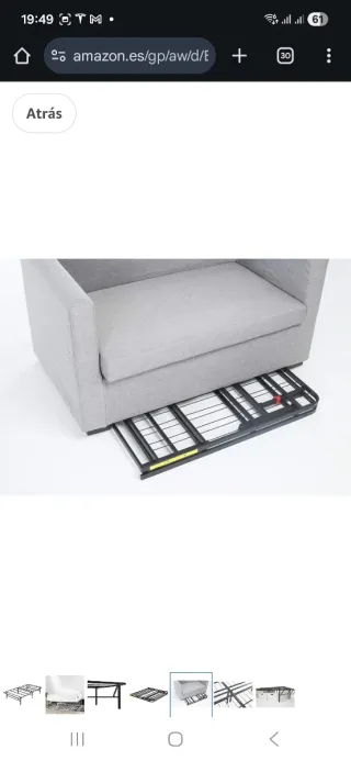 Somier metálico plegable 90x200