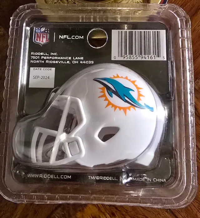 Mini Casco NFL Miami Dolphins Riddell HELMET POCKE