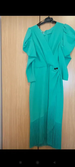 Vestido midievento agua marina talla 38