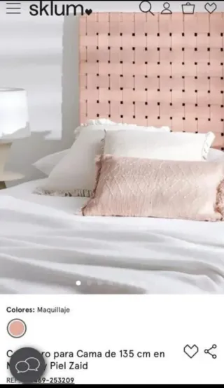 Cabecero Sklum cuero Beige rosado