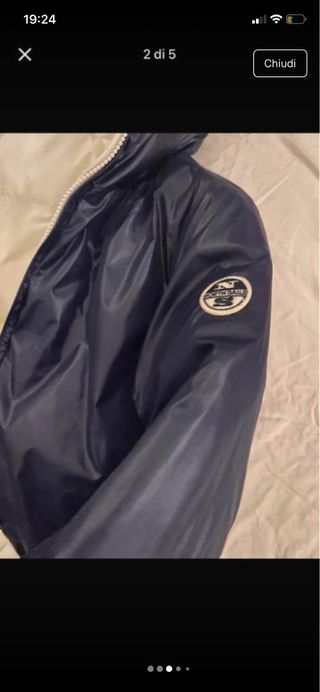 North Face Piumino Bianco e blu reversibile