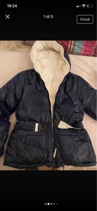 North Face Piumino Bianco e blu reversibile