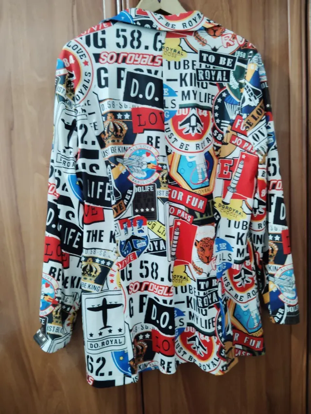 Blazer efecto cómic multicolor