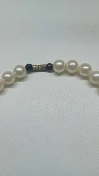 Collana vintage perle e cristalli fucsia