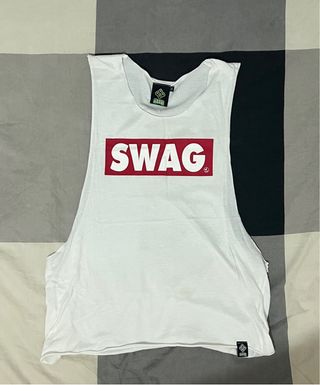 Camiseta sin mangas SWAG blanca