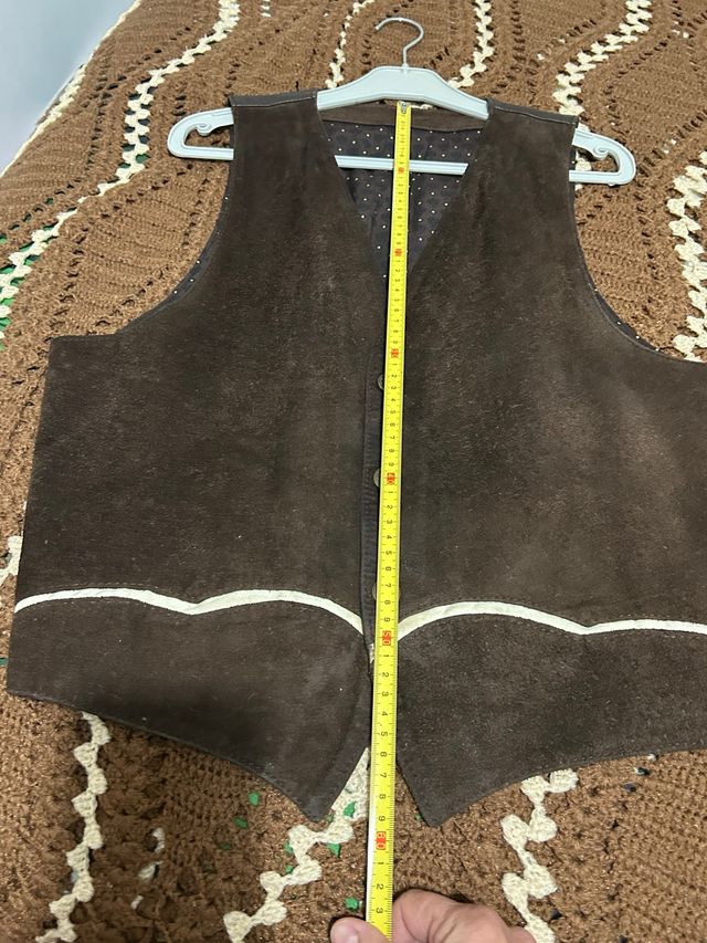 Giacchetta in pelle scamosciata marrone Taglia M