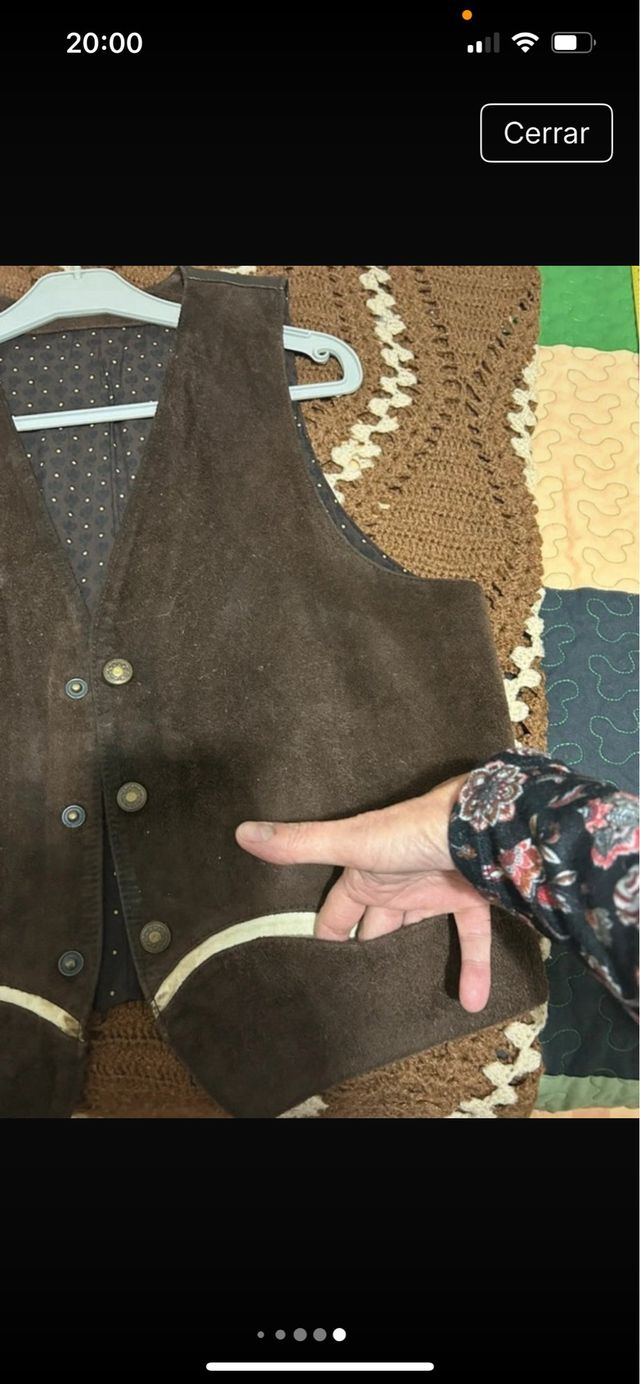 Giacchetta in pelle scamosciata marrone Taglia M