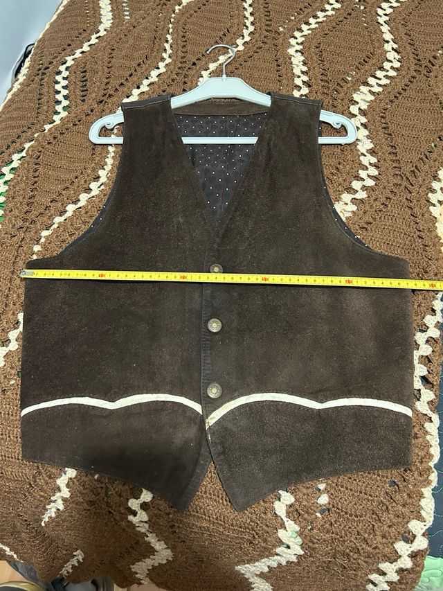 Giacchetta in pelle scamosciata marrone Taglia M