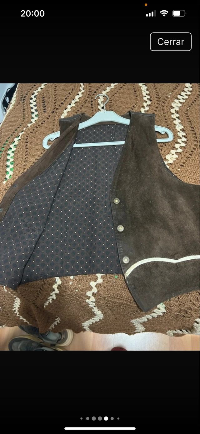 Giacchetta in pelle scamosciata marrone Taglia M