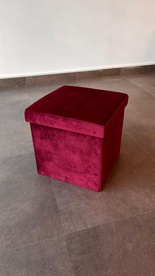 Pouf in velluto bordeaux