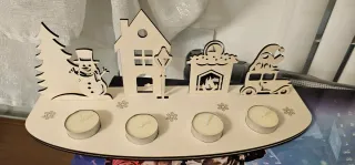 Corona dell'Avvento Decorazione Natalizia Legno