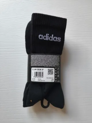 Calcetines Adidas Negros Talla Única (Pack 3)