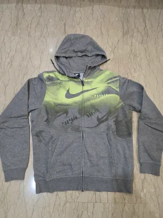 Felpa Nike con zip grigia e verde