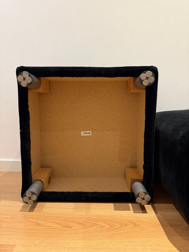 Pareja de puffs de terciopelo negro