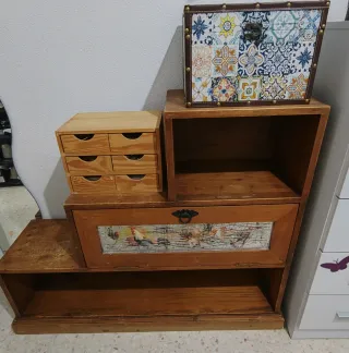 Mueble escalonado vintage madera maciza