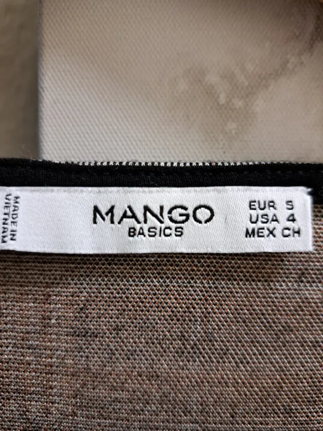 Vestido Mango cuadros lazo cintura Talla XS