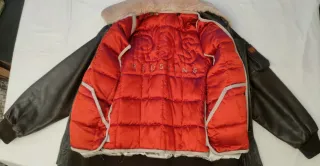 Cazadora Piel Redskins Aviador Marrón