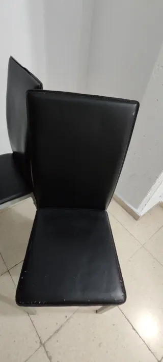 Juego de 3 sillas de comedor negras