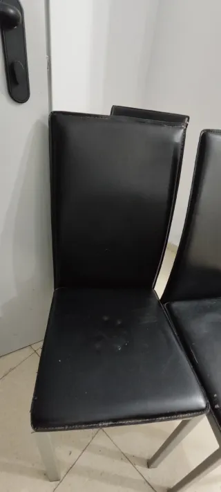 Juego de 3 sillas de comedor negras