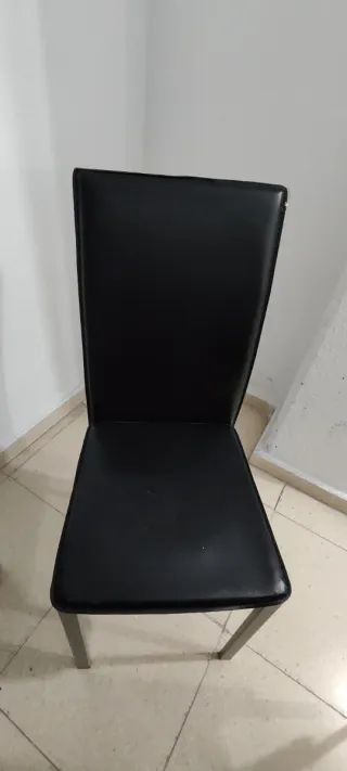 Juego de 3 sillas de comedor negras