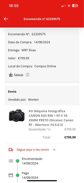 Máquina Fotográfica Canon EOS R50