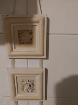 Set 3 Quadretti Legno Beige