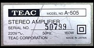 Amplificador TEAC A-505 DC Made in Japan