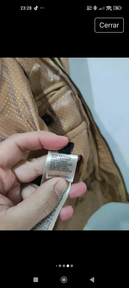 Jaqueta de couro Massimo Dutti Bege Feminina