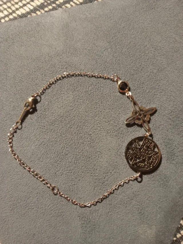 Pulsera triple protección plata y onix