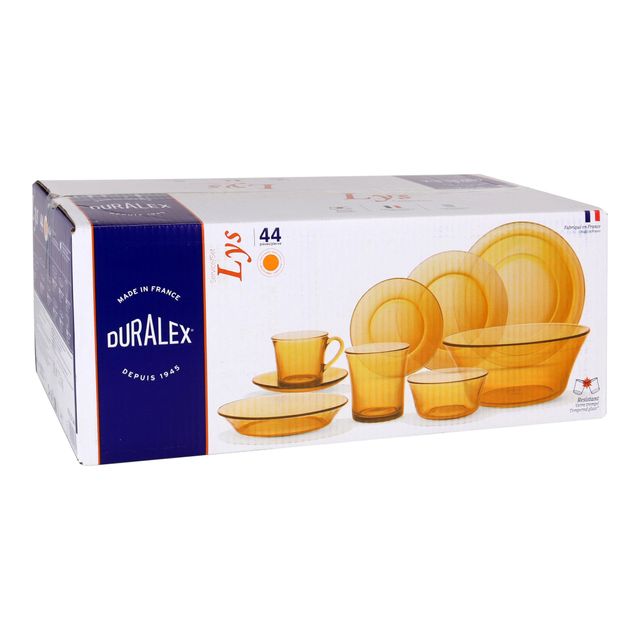 Duralex Vajilla LYS Ámbar 44 Piezas