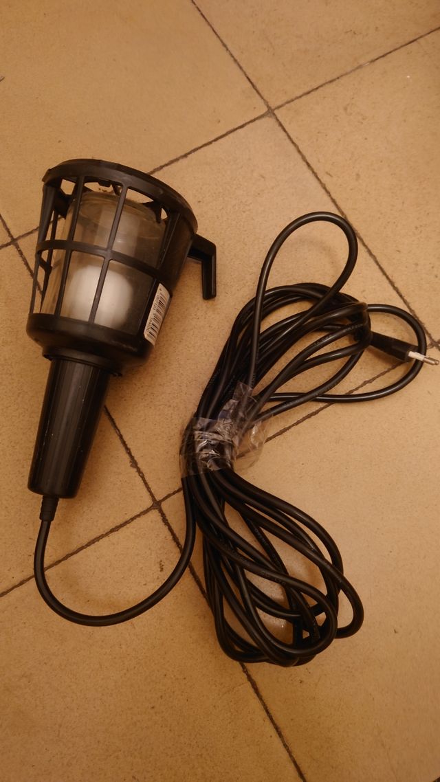 Farol exterior negro con cable 3m