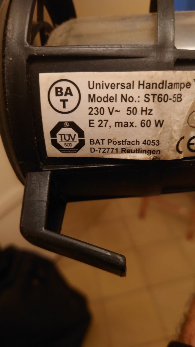 Farol exterior negro con cable 3m