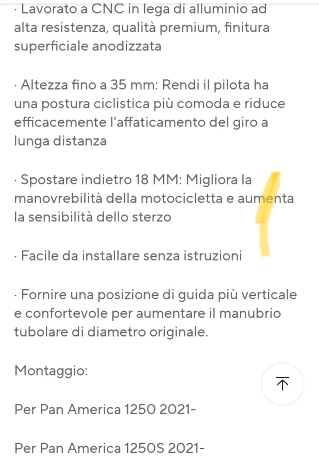 Riser manubrio Pan America 1250 (2021+)