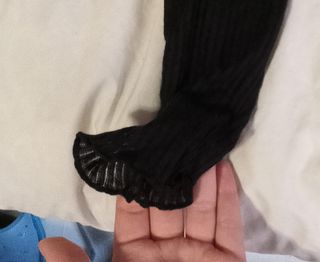 Camiseta acanalada crop top negra XS/S