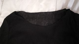 Camiseta acanalada crop top negra XS/S