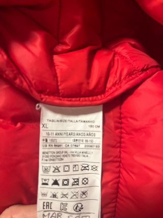 Chaleco Benetton niñ@ rojo