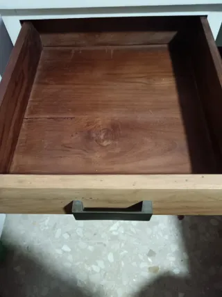 Mesitas de noche madera y blanco