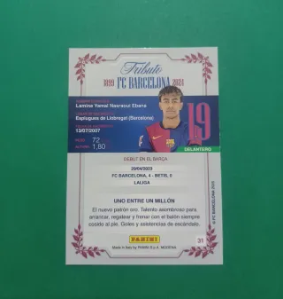 Cromos Panini Tributo Lamine Yamal 125 Aniversario