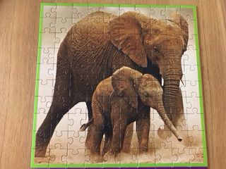 Lote 2 Puzzles WWF 100 Piezas Elefantes y Jirafas