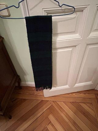 2 bufandas cuadros verde y azul