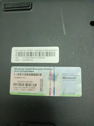 ACER TravelMate 5730 Notebook Completo