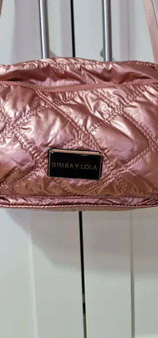 Bolso bandolera rosa metalizado BIMBA Y LOLA