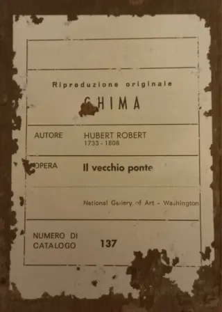 Quadro Hubert Robert - Il vecchio ponte
