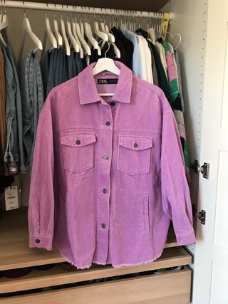 Sobrecamisa pana lila ZARA